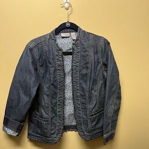 chicos blue Jean jacket size 1
